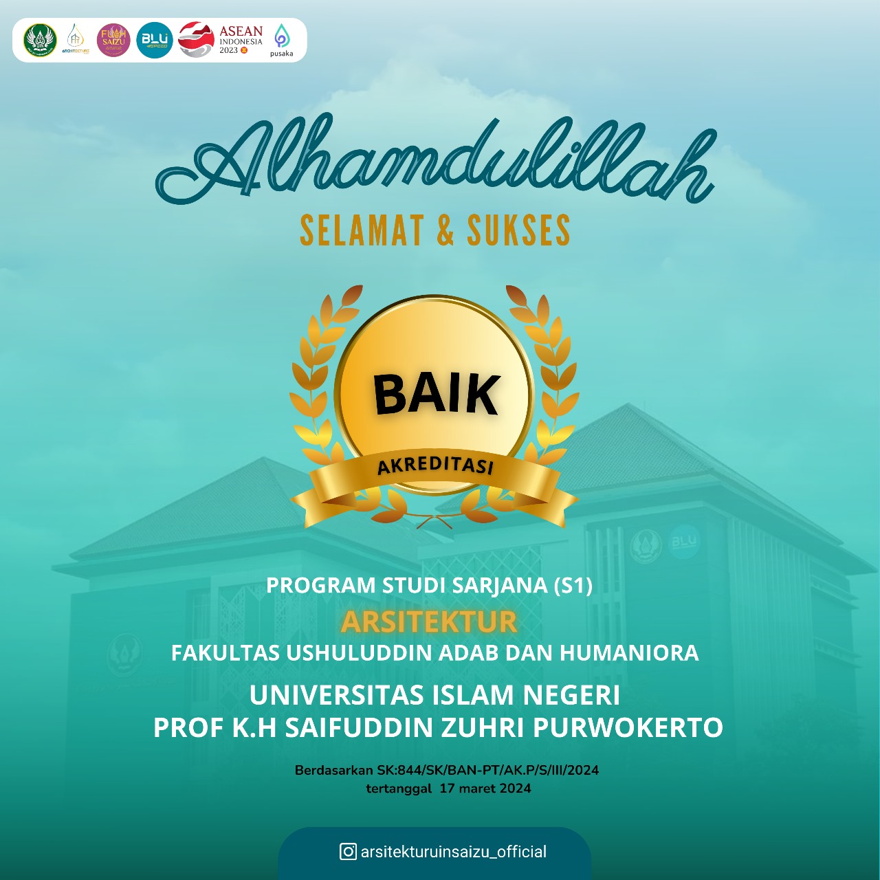 Cover artikel Prodi Arsitektur UIN Prof K.H.Saifuddin Zuhri Purwokerto Terakreditasi "Baik"